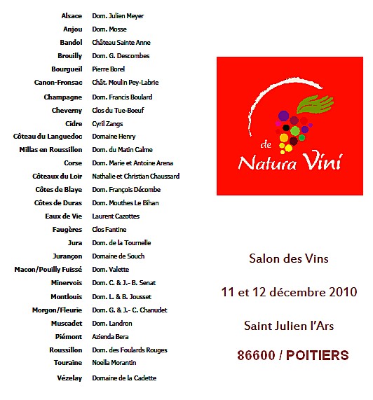 Salon Vins Naturels - De Natura Vini - Aquitaine Poitiers